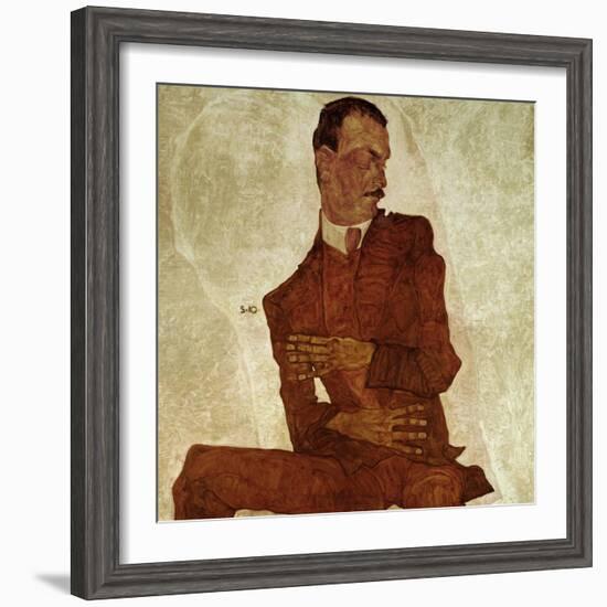 Portrait Arthur Roessler, 1910-Egon Schiele-Framed Giclee Print