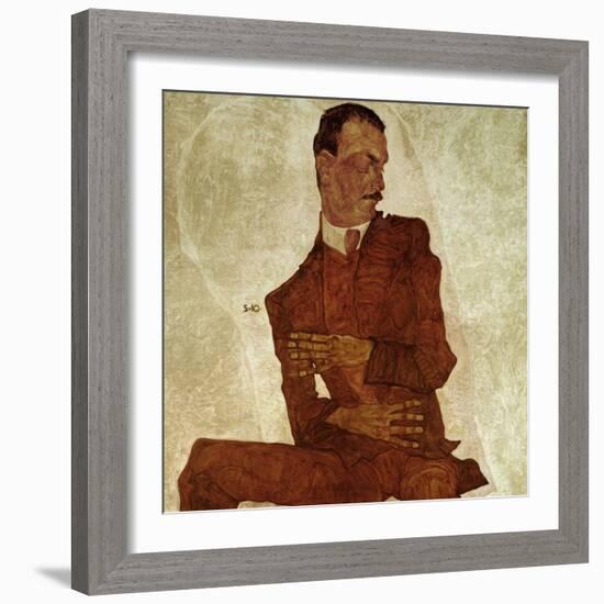 Portrait Arthur Roessler, 1910-Egon Schiele-Framed Giclee Print