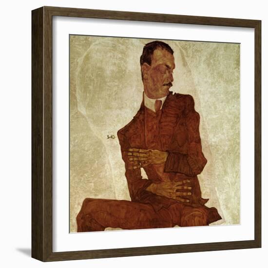 Portrait Arthur Roessler, 1910-Egon Schiele-Framed Giclee Print