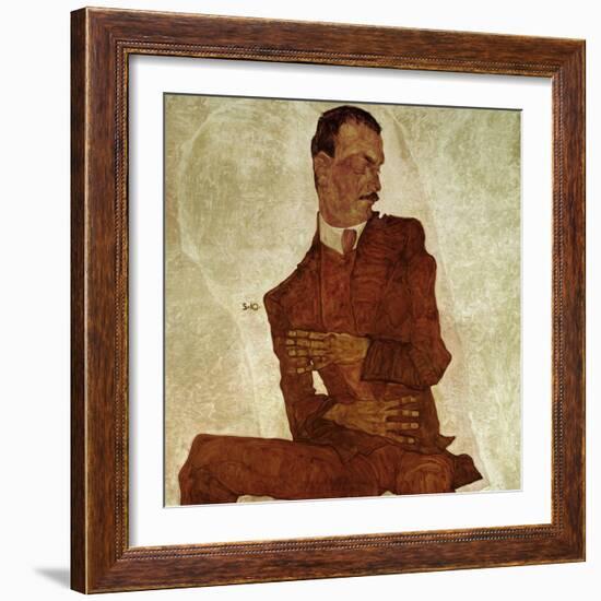 Portrait Arthur Roessler, 1910-Egon Schiele-Framed Giclee Print