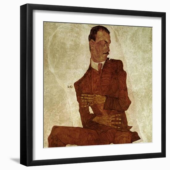 Portrait Arthur Roessler, 1910-Egon Schiele-Framed Giclee Print