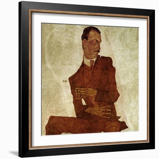 Portrait Arthur Roessler, 1910-Egon Schiele-Framed Giclee Print