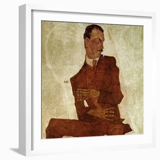 Portrait Arthur Roessler, 1910-Egon Schiele-Framed Giclee Print