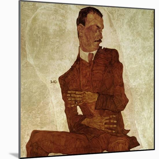 Portrait Arthur Roessler, 1910-Egon Schiele-Mounted Giclee Print