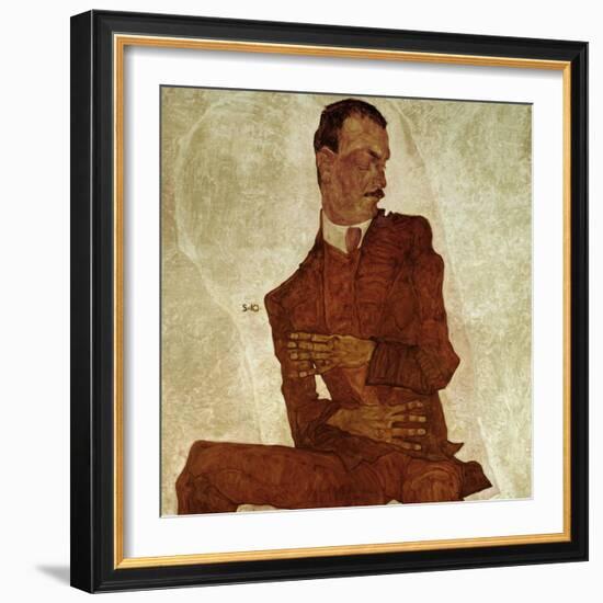 Portrait Arthur Roessler, 1910-Egon Schiele-Framed Giclee Print