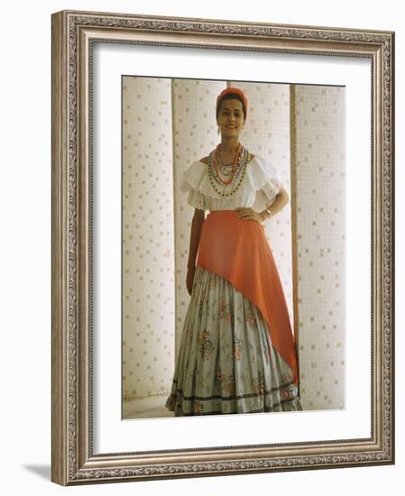 Portrait Bahiana Woman in Costume-Dmitri Kessel-Framed Photographic Print