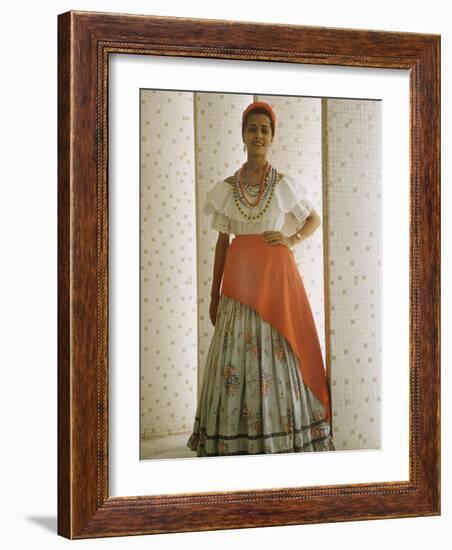 Portrait Bahiana Woman in Costume-Dmitri Kessel-Framed Photographic Print