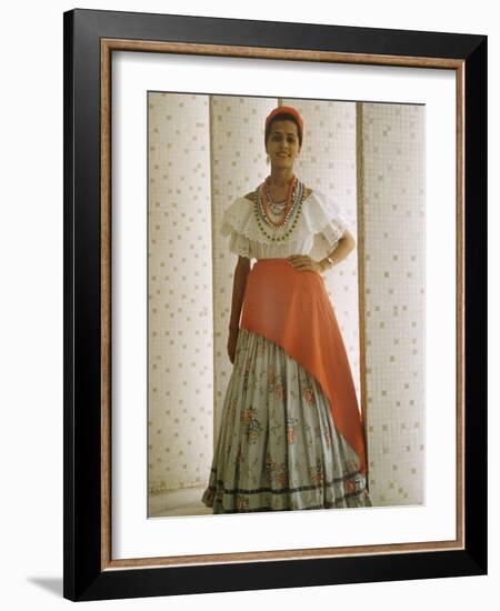 Portrait Bahiana Woman in Costume-Dmitri Kessel-Framed Photographic Print