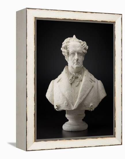 Portrait Bust of François René De Chateaubriand, 1828-1829 (Original Plaster, Pointed for Transfer)-Pierre Jean David d'Angers-Framed Premier Image Canvas