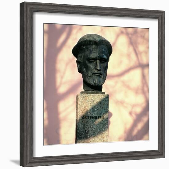 Portrait Bust of Johannes Gutenberg-null-Framed Giclee Print