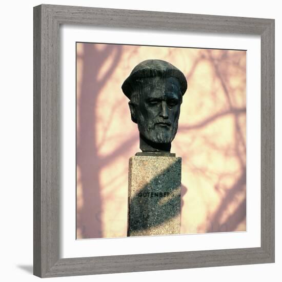 Portrait Bust of Johannes Gutenberg-null-Framed Giclee Print