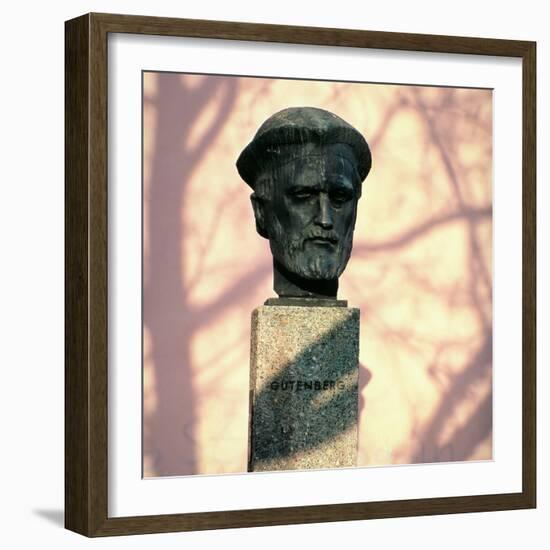 Portrait Bust of Johannes Gutenberg-null-Framed Giclee Print