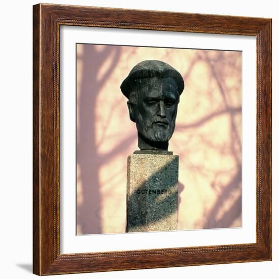 Portrait Bust of Johannes Gutenberg-null-Framed Giclee Print