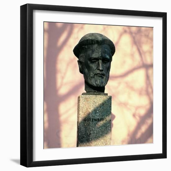 Portrait Bust of Johannes Gutenberg-null-Framed Giclee Print