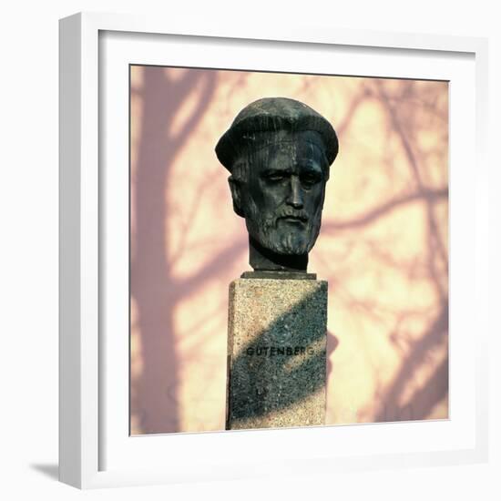 Portrait Bust of Johannes Gutenberg-null-Framed Giclee Print