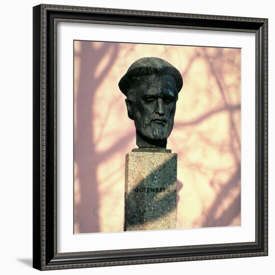 Portrait Bust of Johannes Gutenberg-null-Framed Giclee Print