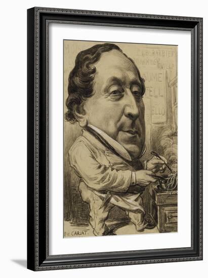 Portrait-charge de Gioachino-Antonio Rossini (1792-1868), compositeur, en cuisinier-Etienne Carjat-Framed Giclee Print