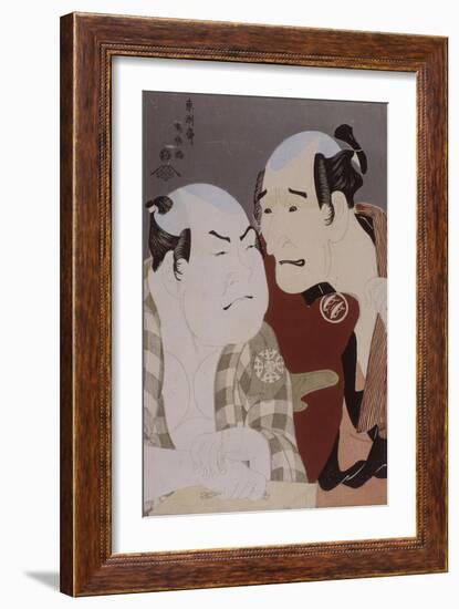 Portrait d'acteur de kabuki (okubi-e) : l'acteur Nakajima Wadaemon, l'acteur Nakamura Konozô-Tôshûsai Sharaku-Framed Giclee Print