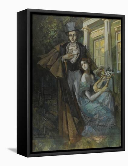 Portrait D'alexandre Pouchkine (1799-1837) Et Sa Muse  (Pushkin and the Muse) Peinture De Konstant-Konstantin Alekseevich Korovin-Framed Premier Image Canvas