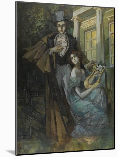 Portrait D'alexandre Pouchkine (1799-1837) Et Sa Muse  (Pushkin and the Muse) Peinture De Konstant-Konstantin Alekseevich Korovin-Mounted Giclee Print