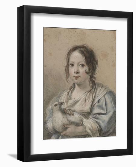 Portrait d'Angélique Vouet vers cinq ans tenant une colombe-Simon Vouet-Framed Giclee Print