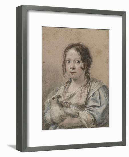Portrait d'Angélique Vouet vers cinq ans tenant une colombe-Simon Vouet-Framed Giclee Print
