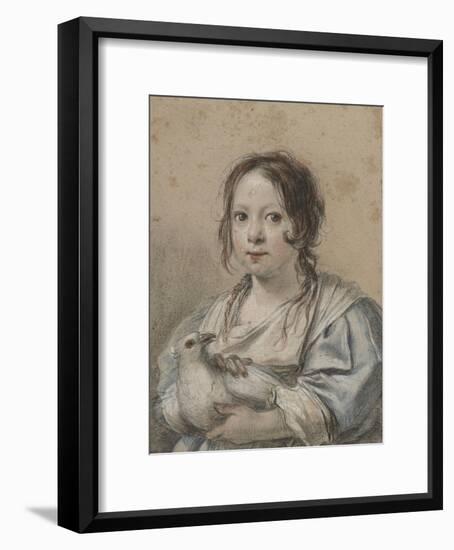 Portrait d'Angélique Vouet vers cinq ans tenant une colombe-Simon Vouet-Framed Giclee Print