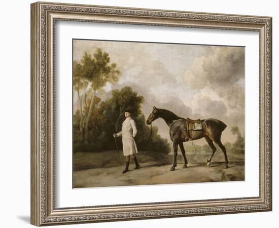 Portrait d'Assheton, 1er Vicomte Curzon, avec sa jument Maria-George Stubbs-Framed Giclee Print