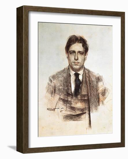 Portrait D'eugeni D'ors (1881-1954) Ecrivain Catalan  Dessin De Ramon Casas I Carbo (1866-1932). 1-Ramon Casas i Carbo-Framed Giclee Print