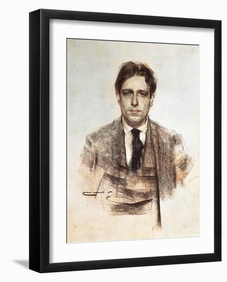 Portrait D'eugeni D'ors (1881-1954) Ecrivain Catalan  Dessin De Ramon Casas I Carbo (1866-1932). 1-Ramon Casas i Carbo-Framed Giclee Print