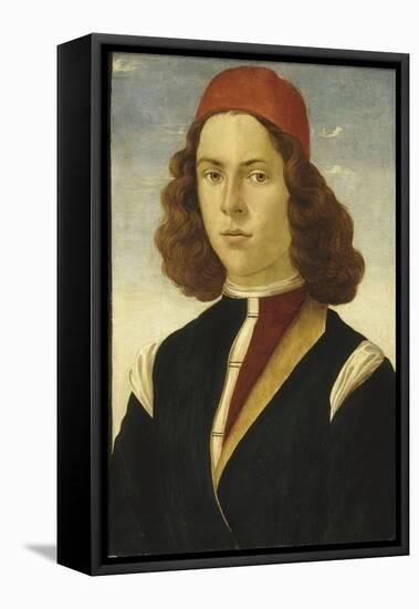 Portrait d'un jeune homme-Domenico Ghirlandaio-Framed Premier Image Canvas