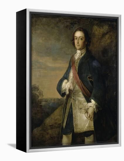 Portrait d'un officier anglais-Philippe Mercier-Framed Premier Image Canvas