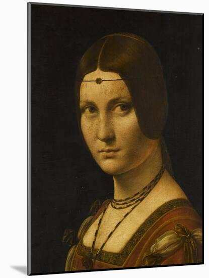 Portrait d'une dame de la cour de Milan, dit à tort "la belle ferronnière"-Léonard de Vinci-Mounted Giclee Print