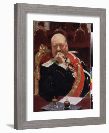 Portrait De Alexei (Aleksei) Pavlovich Ignatiev (1842-1906), Membre Du Conseil D'etat, Ministre De-Ilya Efimovich Repin-Framed Giclee Print