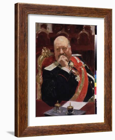 Portrait De Alexei (Aleksei) Pavlovich Ignatiev (1842-1906), Membre Du Conseil D'etat, Ministre De-Ilya Efimovich Repin-Framed Giclee Print