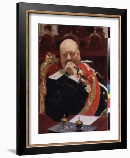 Portrait De Alexei (Aleksei) Pavlovich Ignatiev (1842-1906), Membre Du Conseil D'etat, Ministre De-Ilya Efimovich Repin-Framed Giclee Print