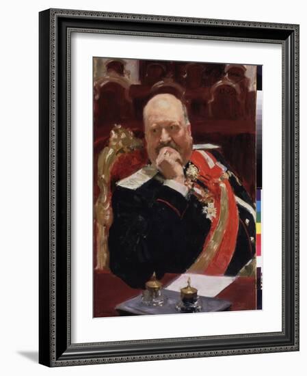 Portrait De Alexei (Aleksei) Pavlovich Ignatiev (1842-1906), Membre Du Conseil D'etat, Ministre De-Ilya Efimovich Repin-Framed Giclee Print