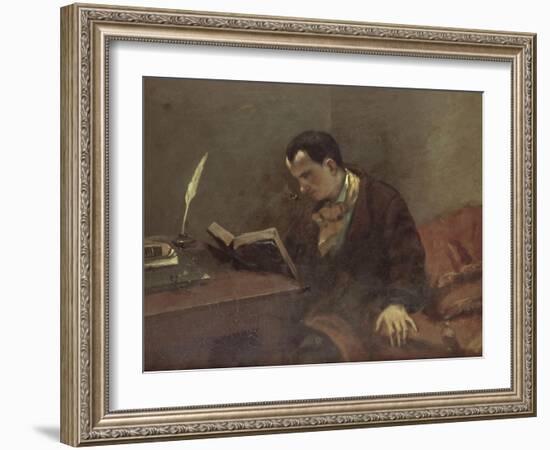 Portrait de Baudelaire-Gustave Courbet-Framed Giclee Print