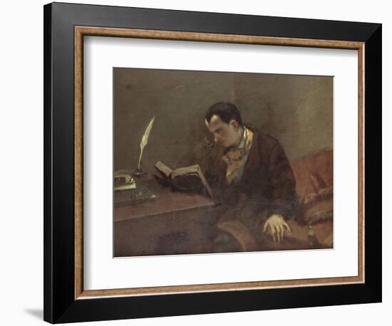 Portrait de Baudelaire-Gustave Courbet-Framed Giclee Print