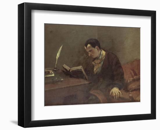 Portrait de Baudelaire-Gustave Courbet-Framed Giclee Print