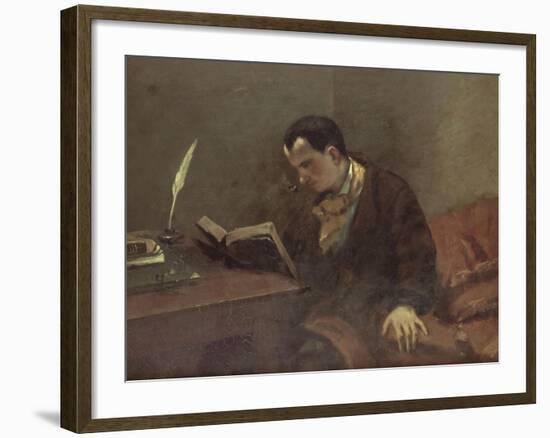 Portrait de Baudelaire-Gustave Courbet-Framed Giclee Print