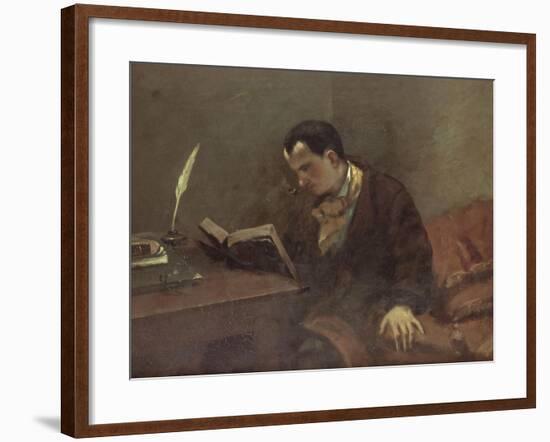 Portrait de Baudelaire-Gustave Courbet-Framed Giclee Print