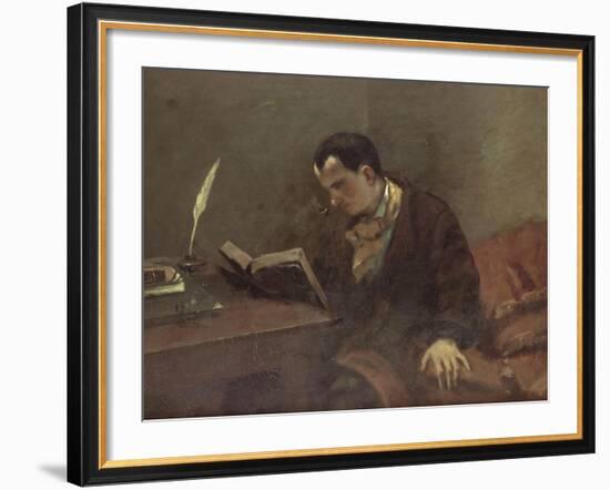 Portrait de Baudelaire-Gustave Courbet-Framed Giclee Print