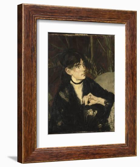 Portrait de Berthe Morisot à l'éventail-Edouard Manet-Framed Giclee Print