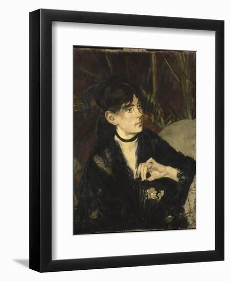 Portrait de Berthe Morisot à l'éventail-Edouard Manet-Framed Giclee Print