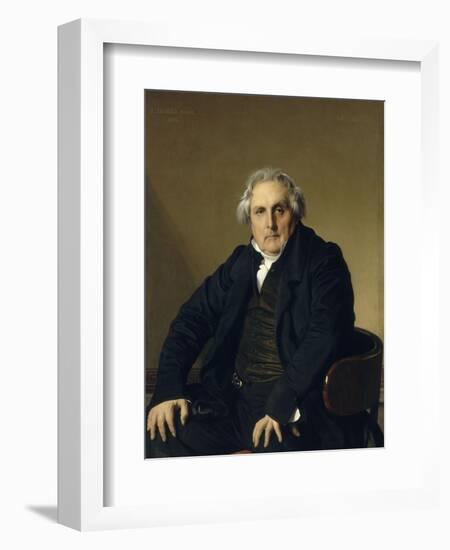 Portrait de Bertin, Louis-François, dit Bertin l'ainé (1766-1841), fondateu-Jean-Auguste-Dominique Ingres-Framed Giclee Print