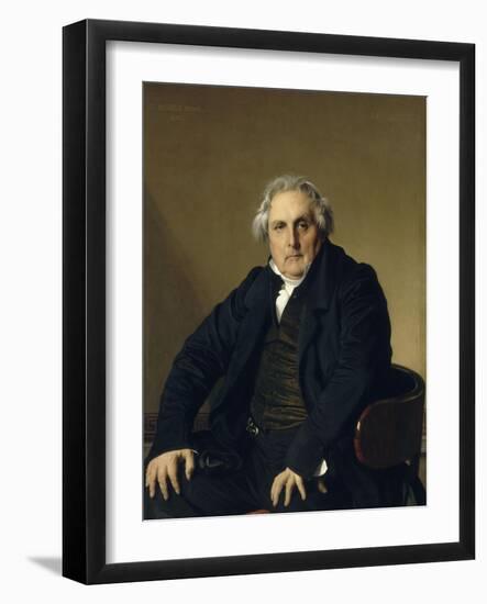 Portrait de Bertin, Louis-François, dit Bertin l'ainé (1766-1841), fondateu-Jean-Auguste-Dominique Ingres-Framed Giclee Print