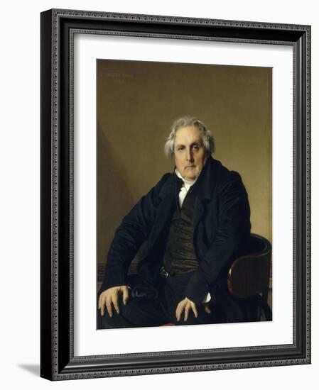 Portrait de Bertin, Louis-François, dit Bertin l'ainé (1766-1841), fondateu-Jean-Auguste-Dominique Ingres-Framed Giclee Print