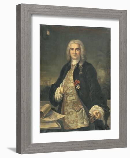 Portrait de Bertrand François Mahé de la Bourdonnais (1699-1753)-Charles Giron-Framed Giclee Print