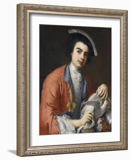 Portrait De Carlo Broschi Dit Farinelli, Chanteur Contralto Et Soprano, Castrat Italien - Portrait-Jacopo Amigoni-Framed Giclee Print